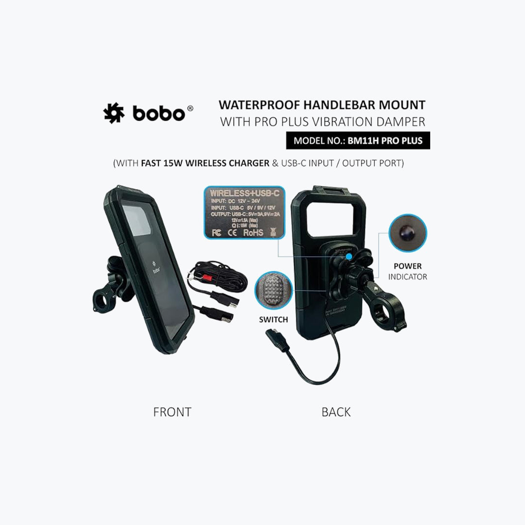 BOBO BM11H PRO PLUS WP 15W WIRELESS USB C CHARGER