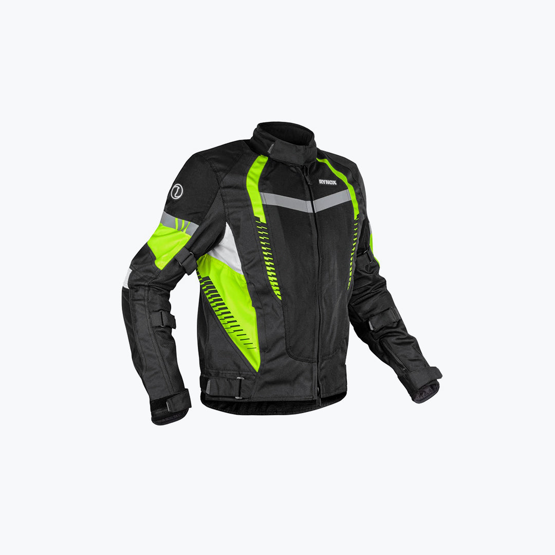 RYNOX Tornado Pro 4 Jacket CE A Black HI VIZ Green