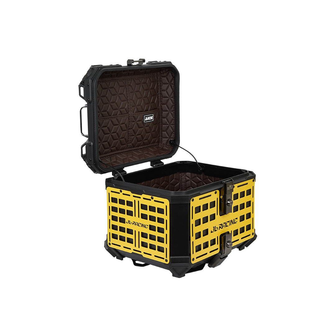 JB RACING Top Case 45L FENCE V1.0 PREMIUM BLACK WITH BACKREST PAD