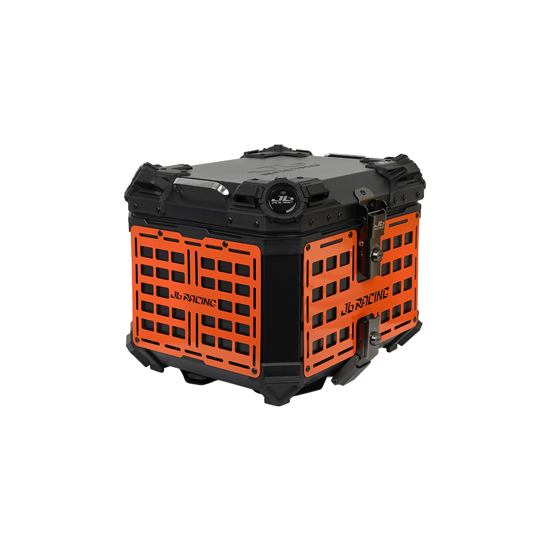 JB RACING Top Case 45L FENCE V1.0 PREMIUM BLACK WITH BACKREST PAD