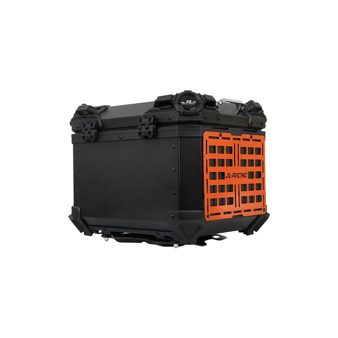 JB RACING Top Case 45L FENCE V1.0 PREMIUM BLACK WITH BACKREST PAD