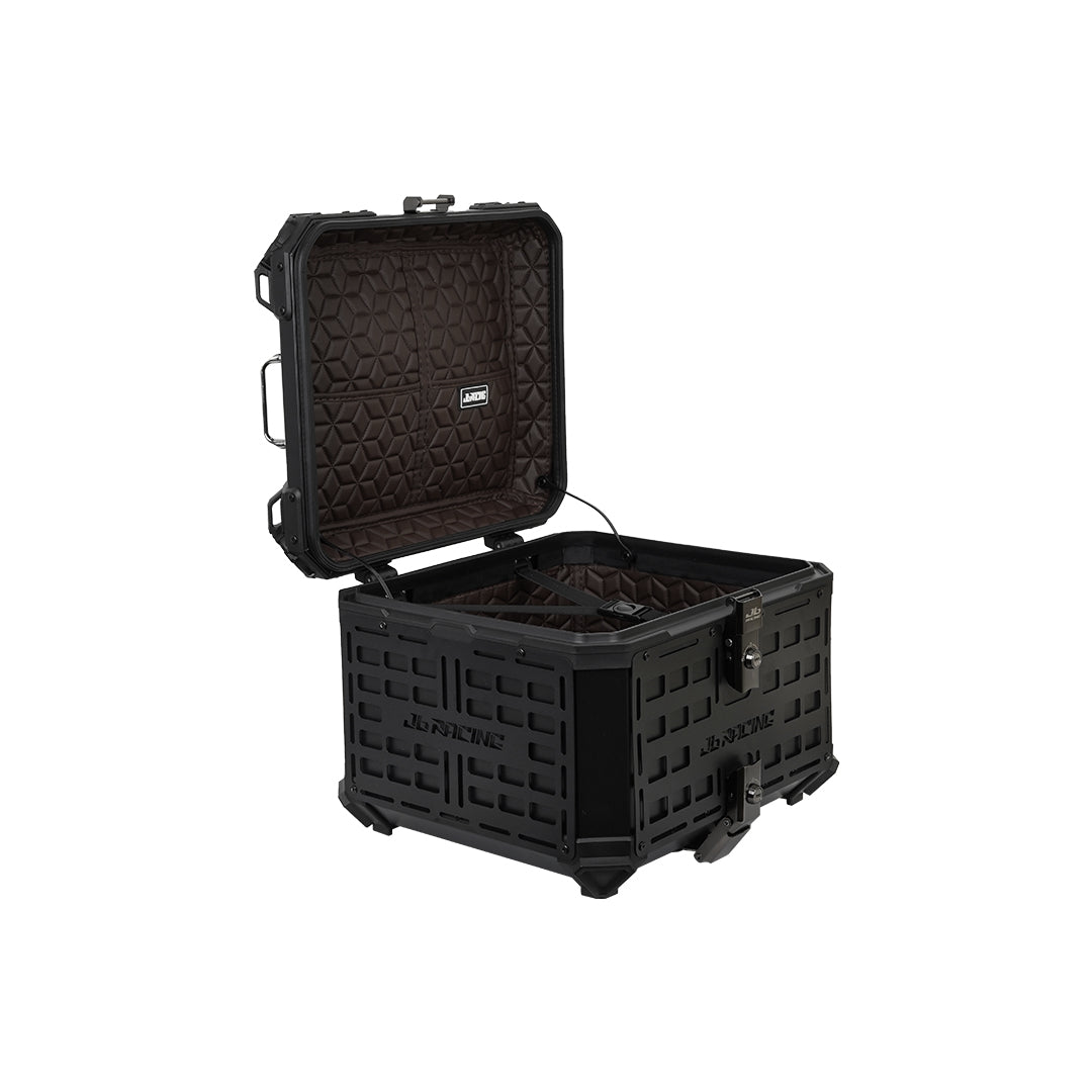 JB RACING Top Case 55L FENCE V1.0 PREMIUM BLACK WITH BACKREST PAD