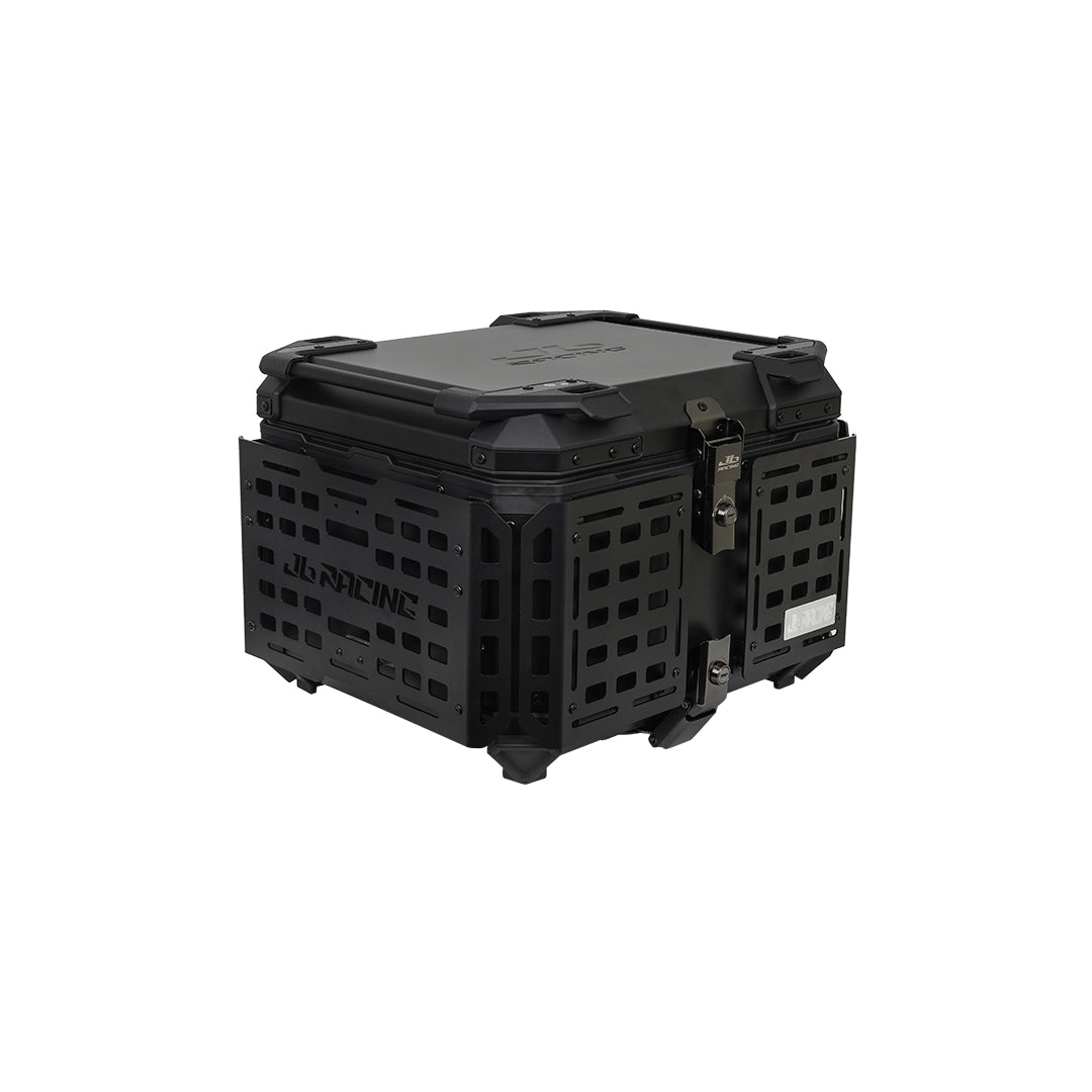 JB RACING Top Case 55L FENCE V2.0 PREMIUM BLACK WITH BACKREST PAD