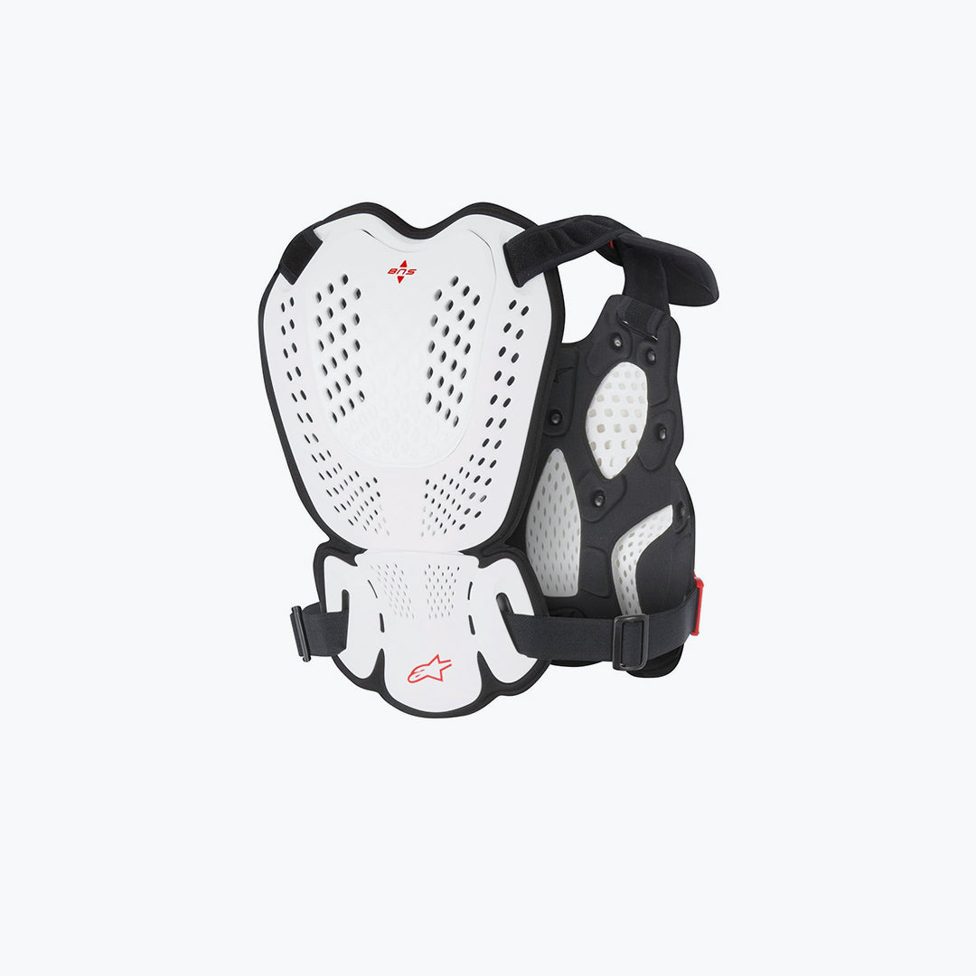 ALPINESTARS A-1 PLUS CHEST PROTECTOR WHITE ANTHRACITE RED - MED/LG
