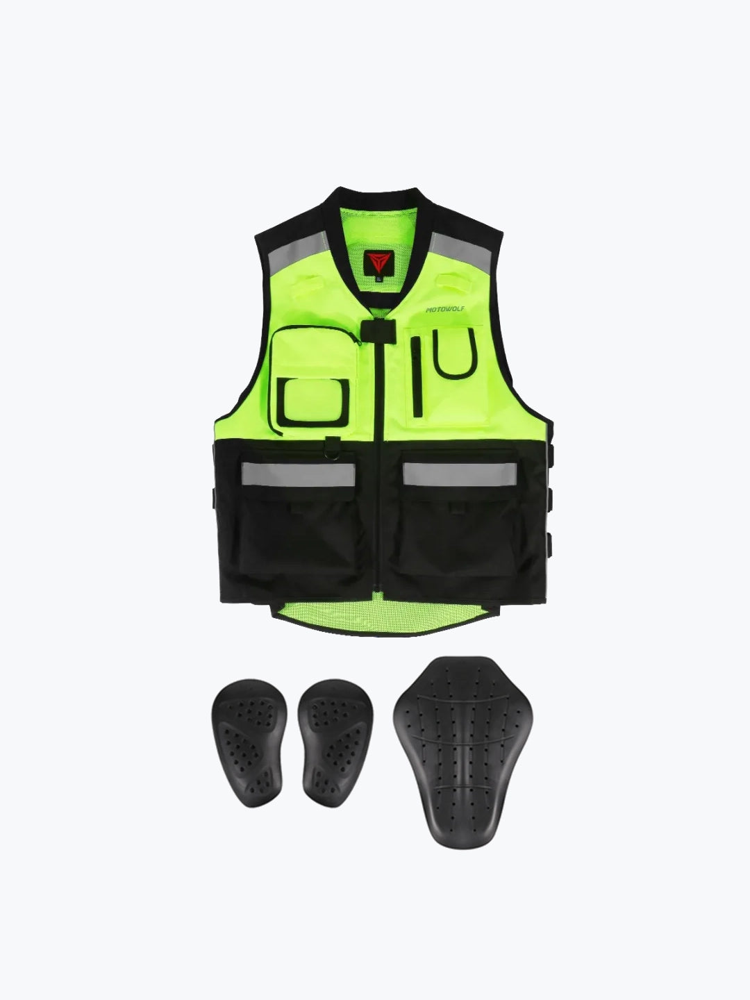 Motowolf Vest With Pad Black Green 0504