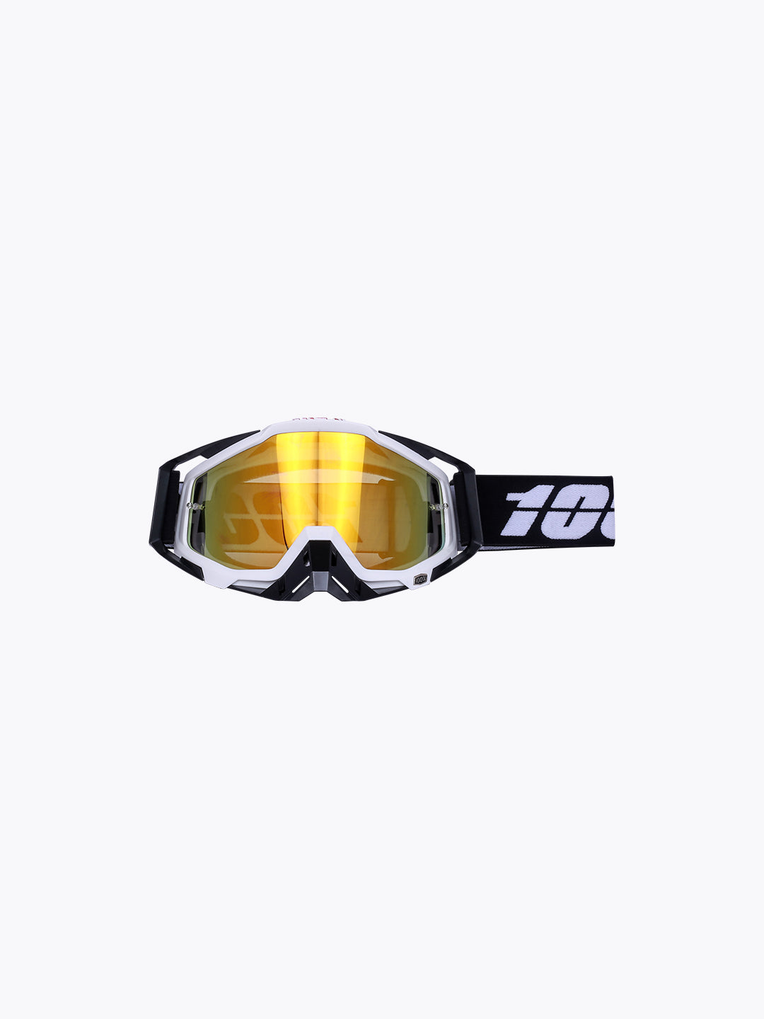 100% Goggles Black White Gold Tint Without Box