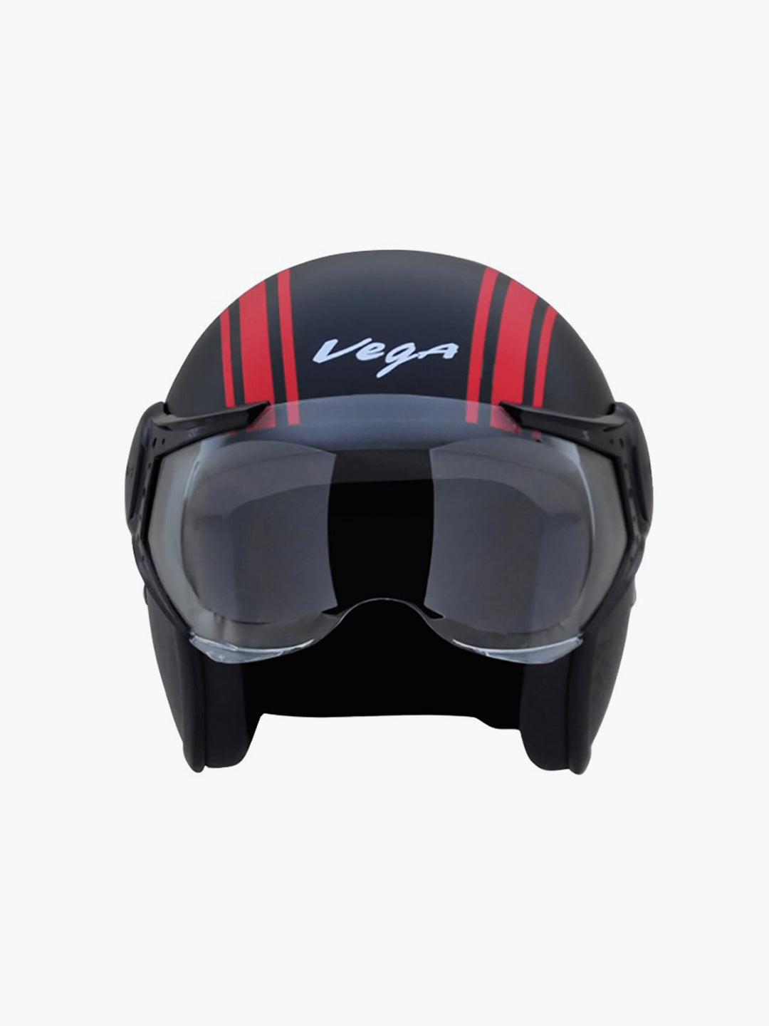 Vega Jet Old School With Visor Matte Black Red