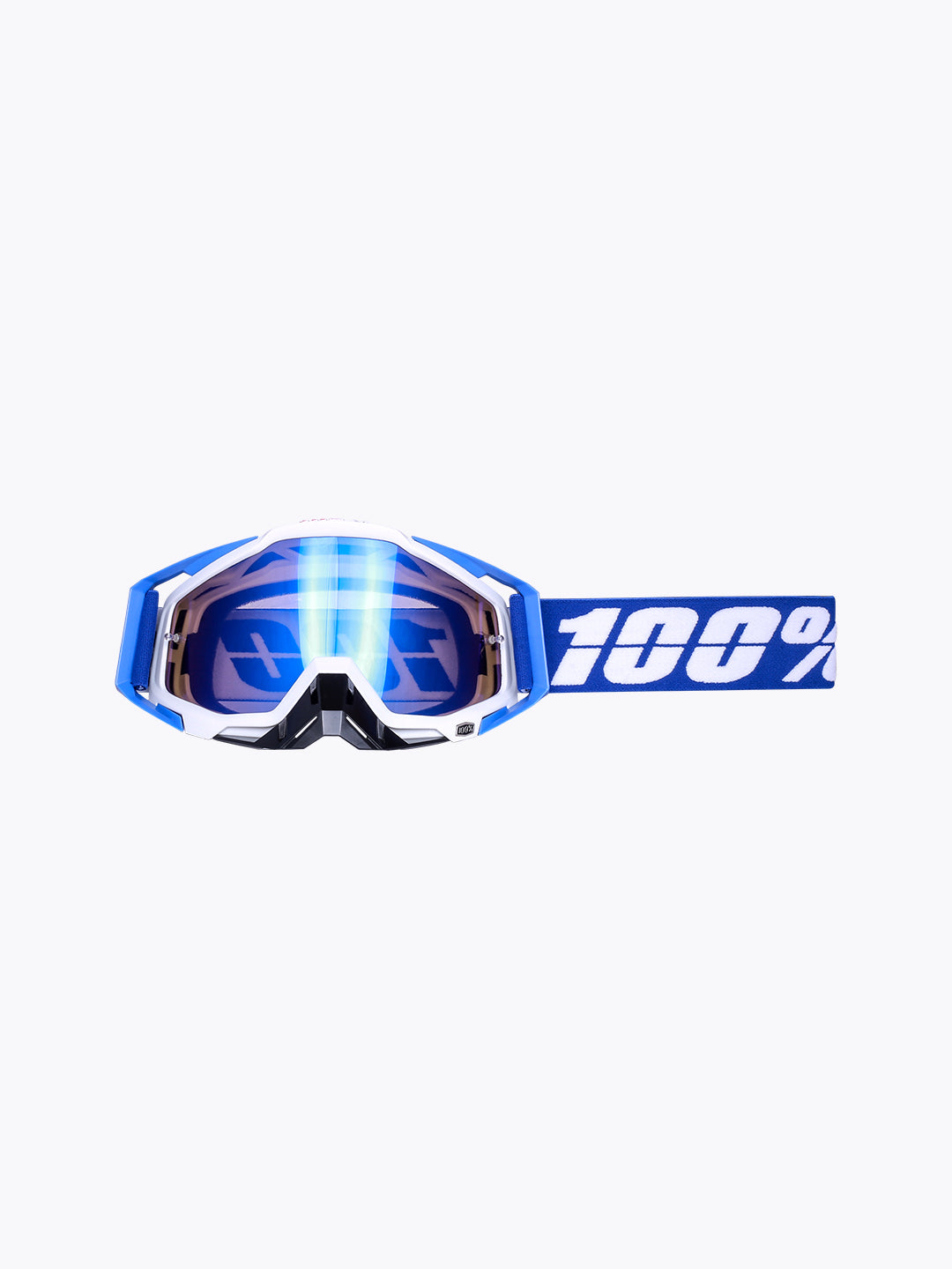 100% Goggles Black White Blue Tint With Box