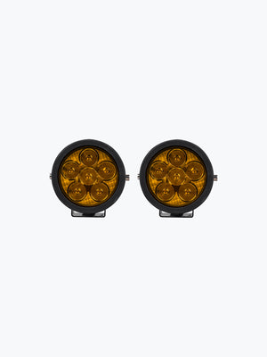 HJG 6 LED Cap Round Pair Fog Light With Wire Harness