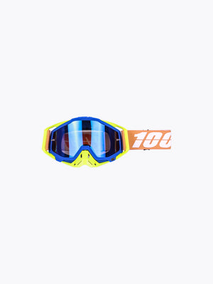 100% Goggles Fluo Green Blue Tint Without Box