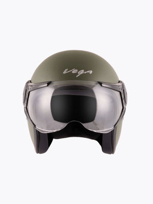 Vega Jet With Visor Dull Army Green