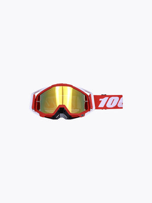 100% Goggles Black Red White Gold Tint Without Box