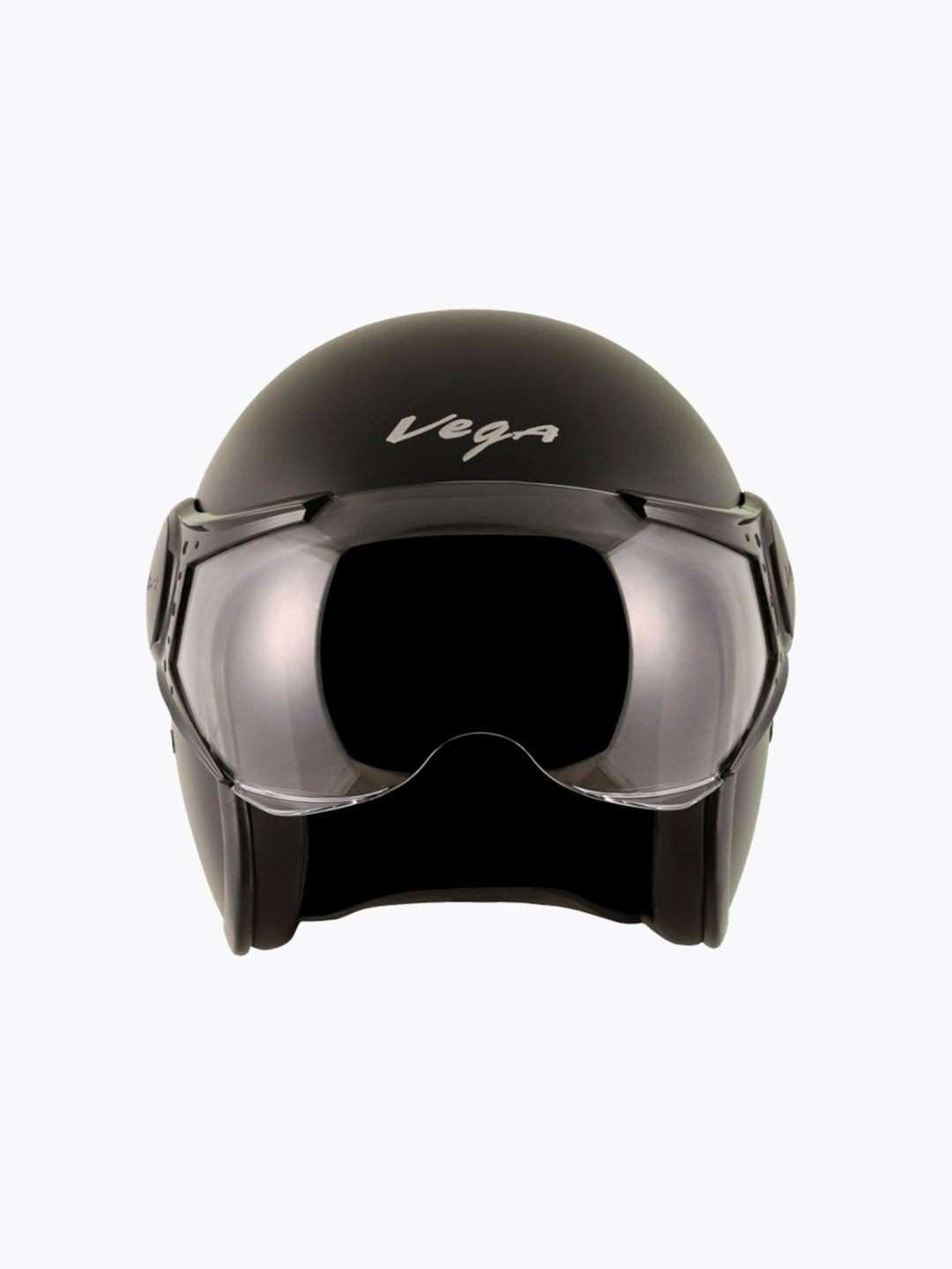 Vega Jetstar With Visor Dull Black Silver