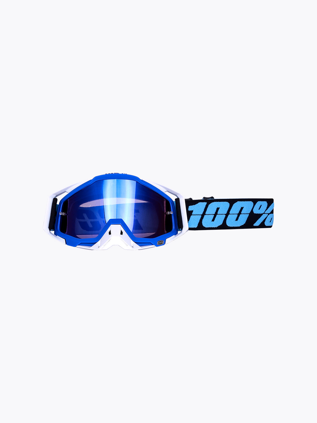 100% Goggles White Blue Tint With Box