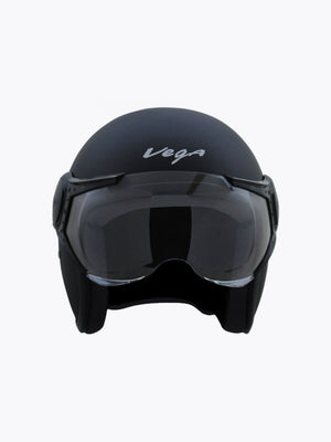 Vega Jet With Visor Dull Black