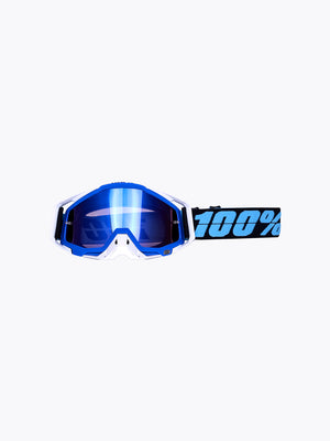 100% Goggles White Blue Tint Without Box