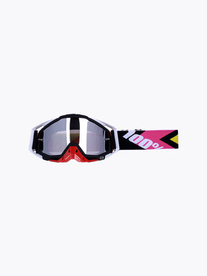 100% Goggles Red Black White Chrome Tint Without Box