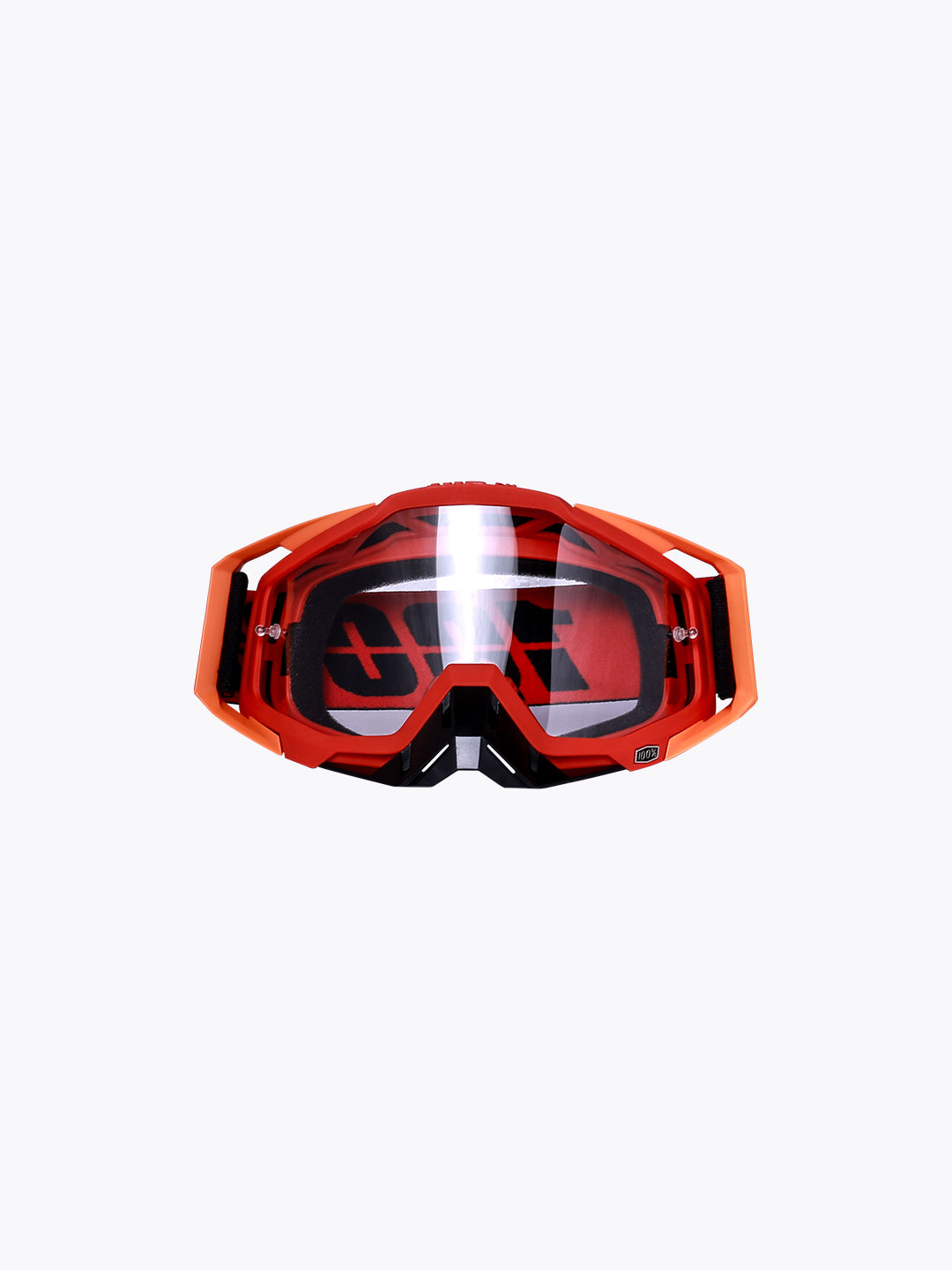 100% Goggles Black Red Orange Plain Tint Without Box