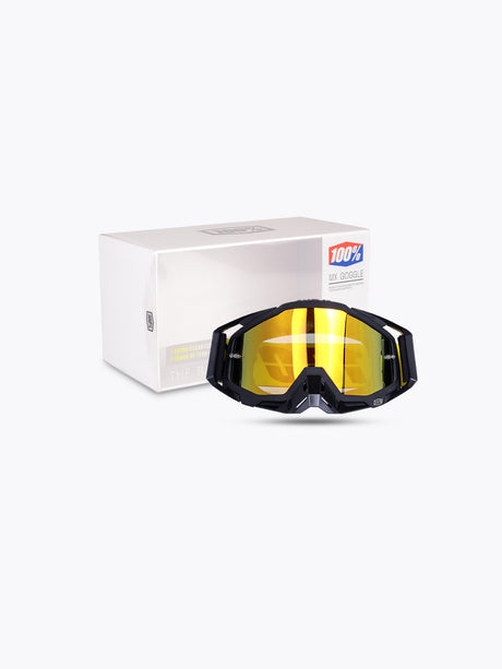 100% Goggles Black Gold Tint With Box