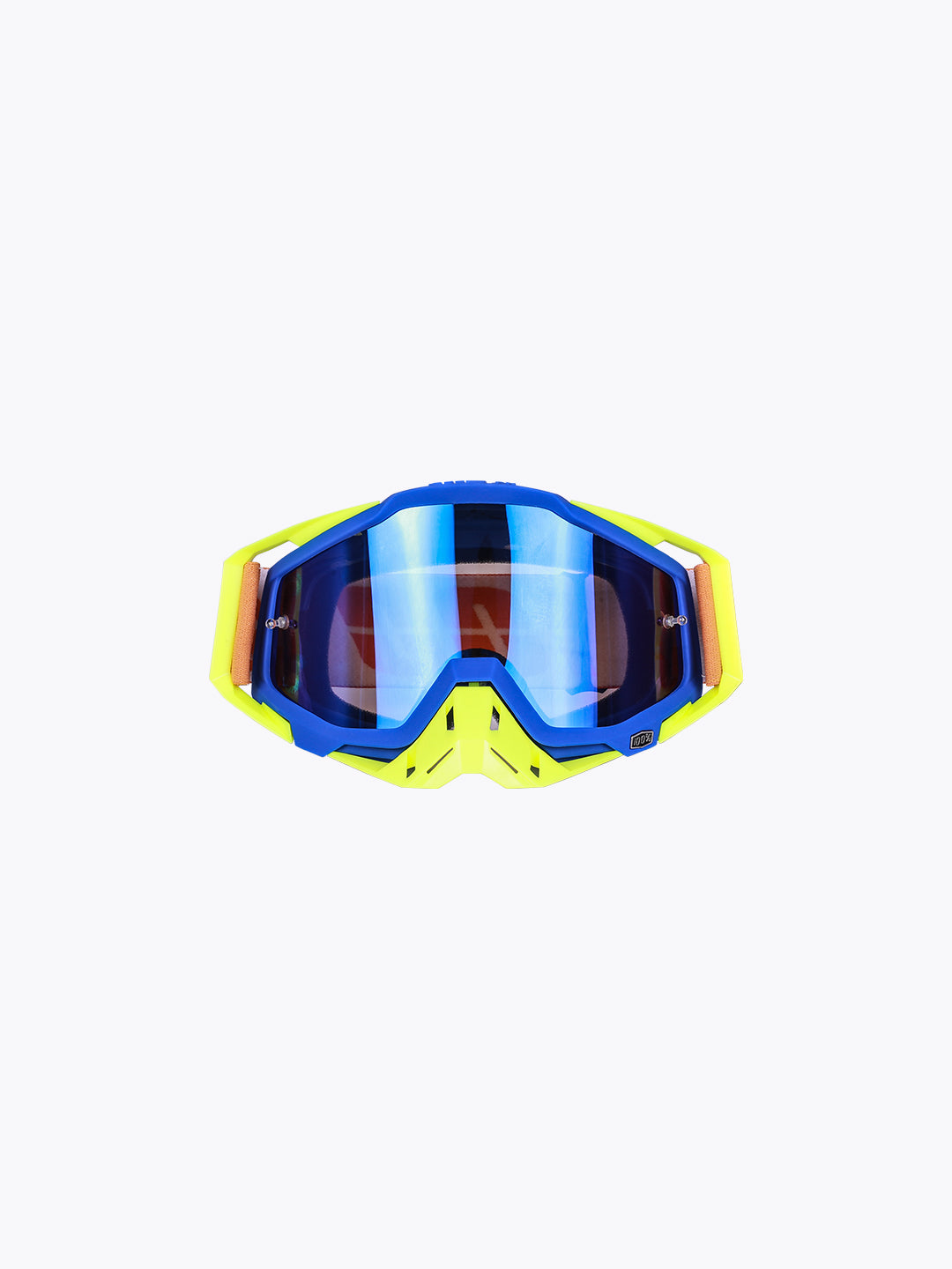 100% Goggles Fluo Green Blue Tint Without Box