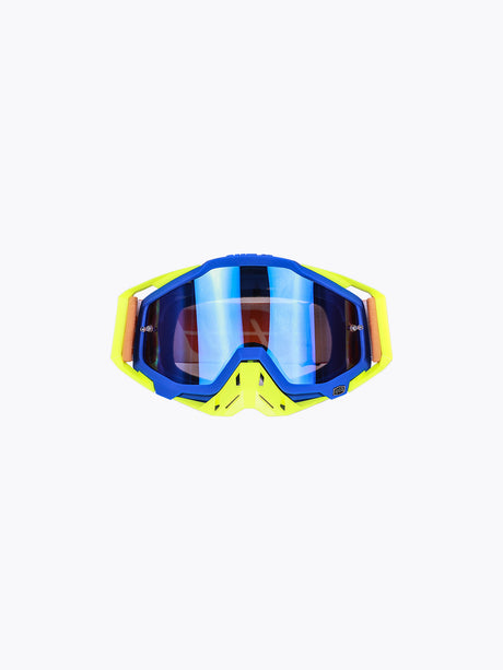 100% Goggles Fluo Green Blue Tint Without Box