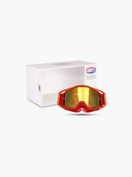 100% Goggles Red Orange Gold Tint With Box