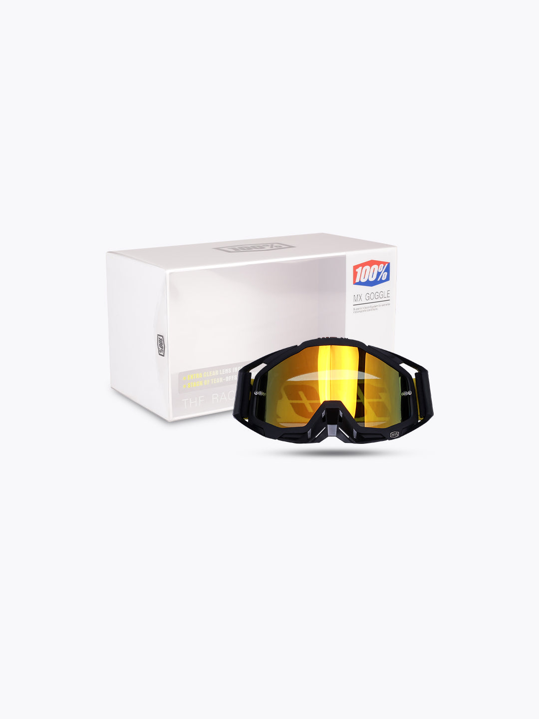 100% Goggles Black Gold Tint With Box