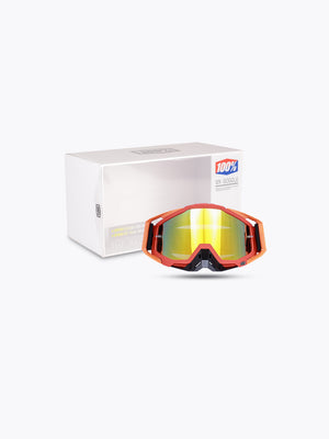 100% Goggles Black Red Orange Gold tint With Box