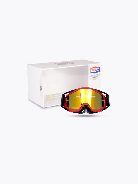 100% Goggles Black Red Gold Tint With Box