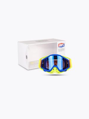 100% Goggles Fluo Green Blue Tint With Box