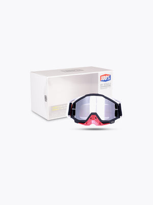 100% Goggles Red Black Silver Tint With Box