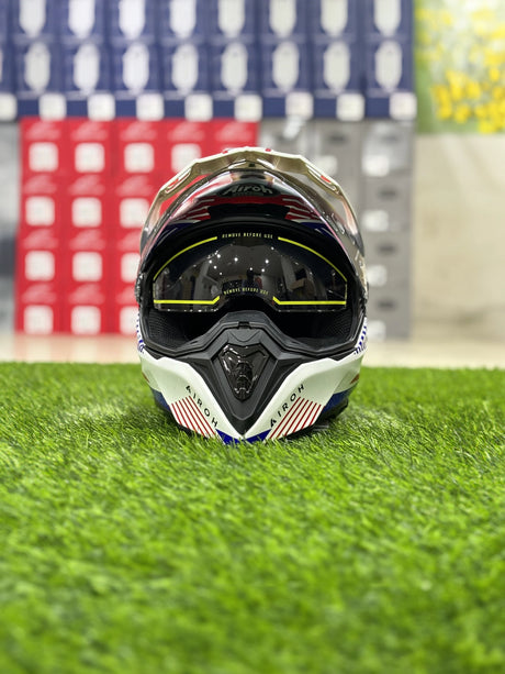 Airoh Commander Boost Motocross Helmet WHITE/BLUE/RED