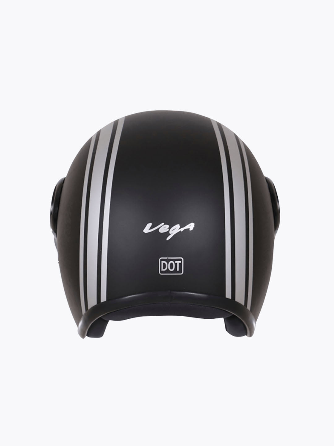 Vega Jet DX Old School With Visor Dull Black Silver