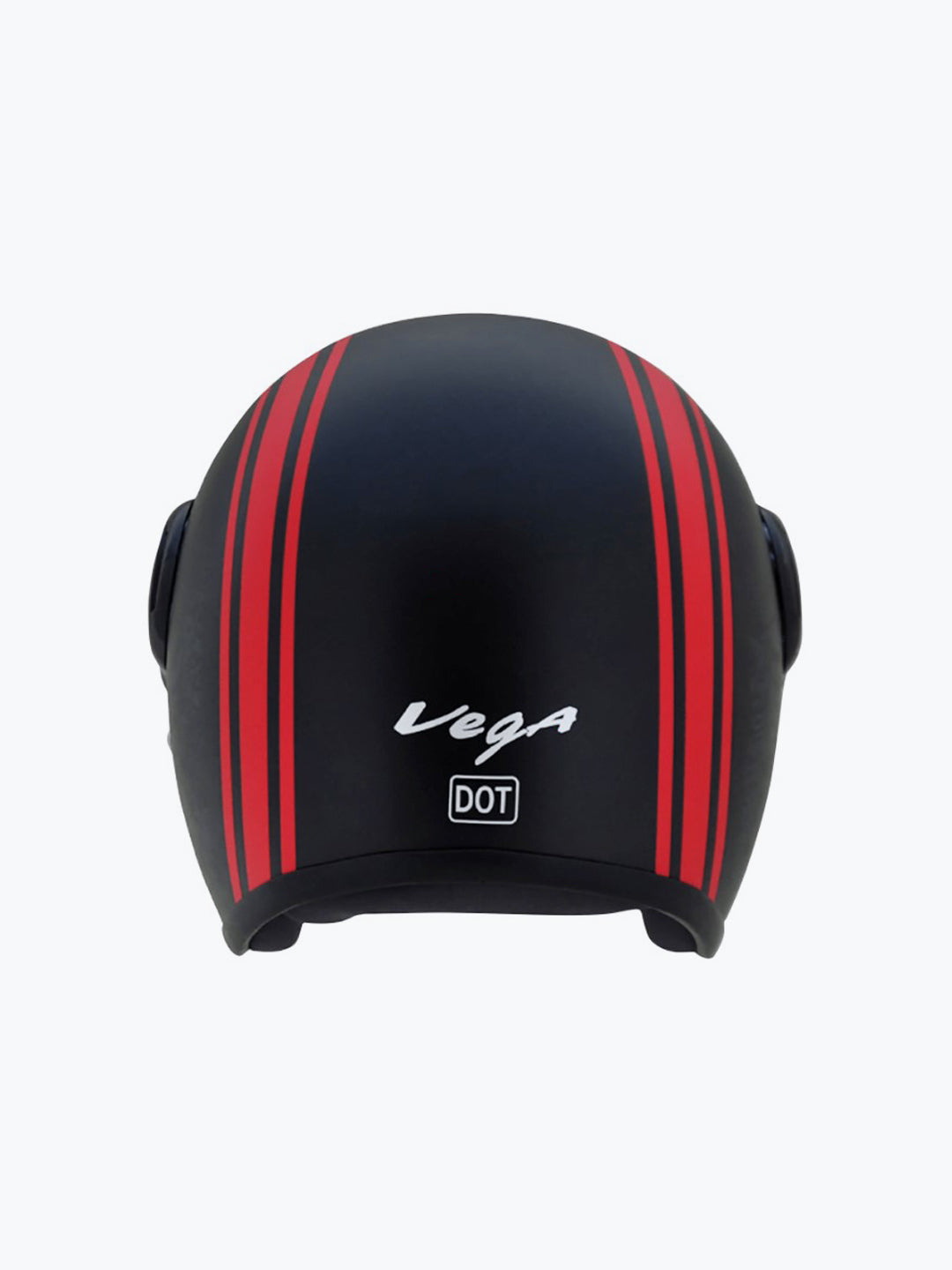 Vega Jet Old School With Visor Matte Black Red