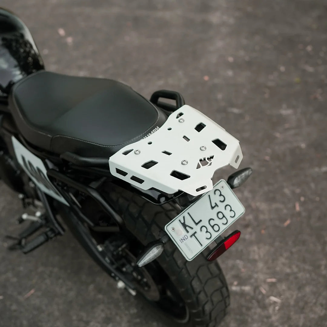 LEGUNDARY TRIUMPH TRACKER 400 ATLAS LUGGAGE CARRIER BLACK AND SILVER