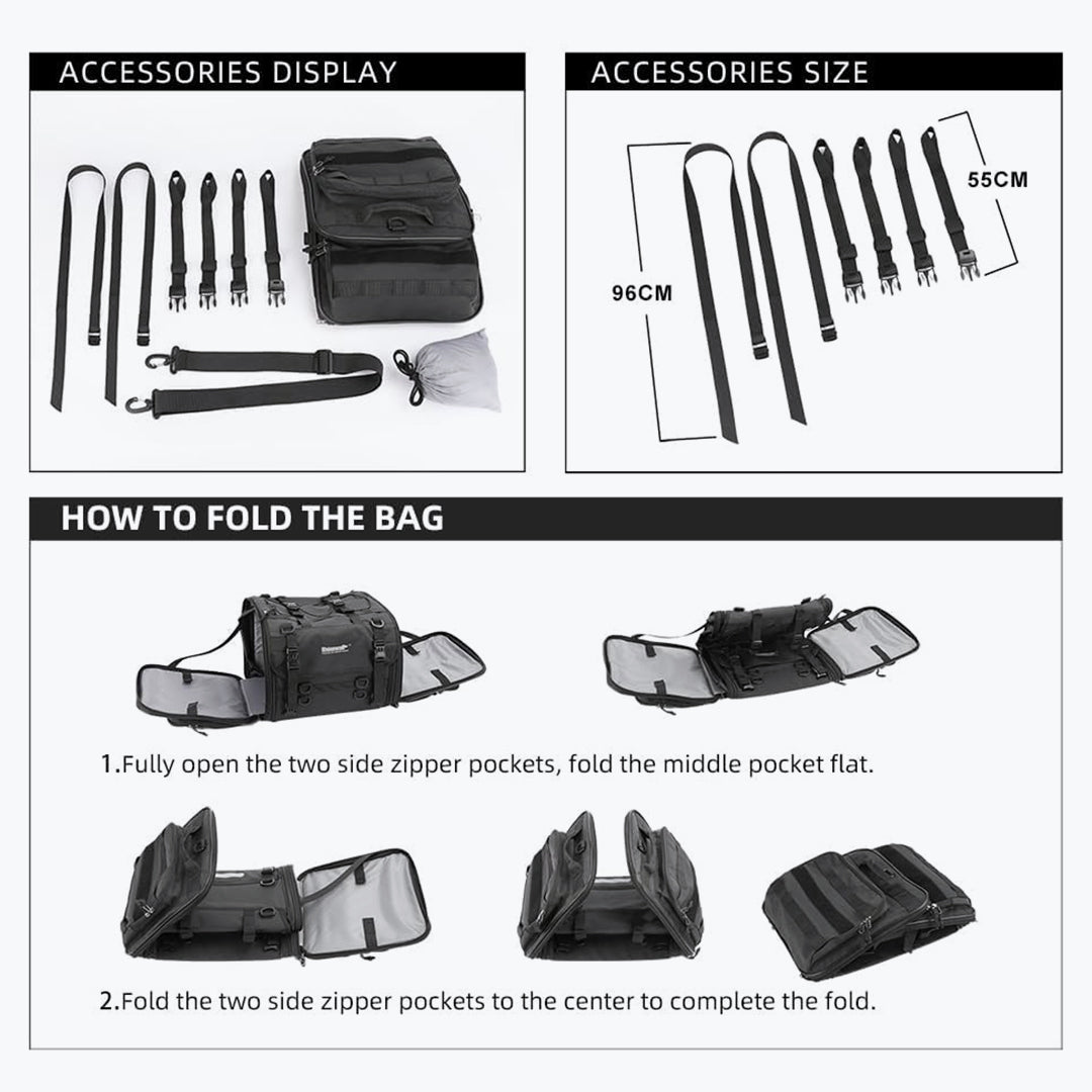 Rhinowalk Expandable Tail Bag 60-80L MTR4080