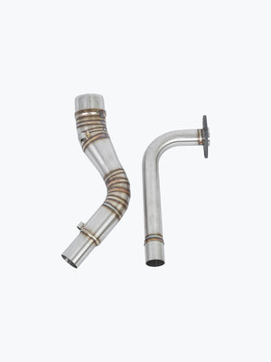 Aerox 2 piece Bend Pipe Silver