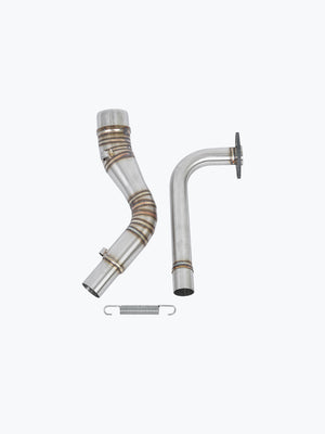 Aerox 2 piece Bend Pipe Silver