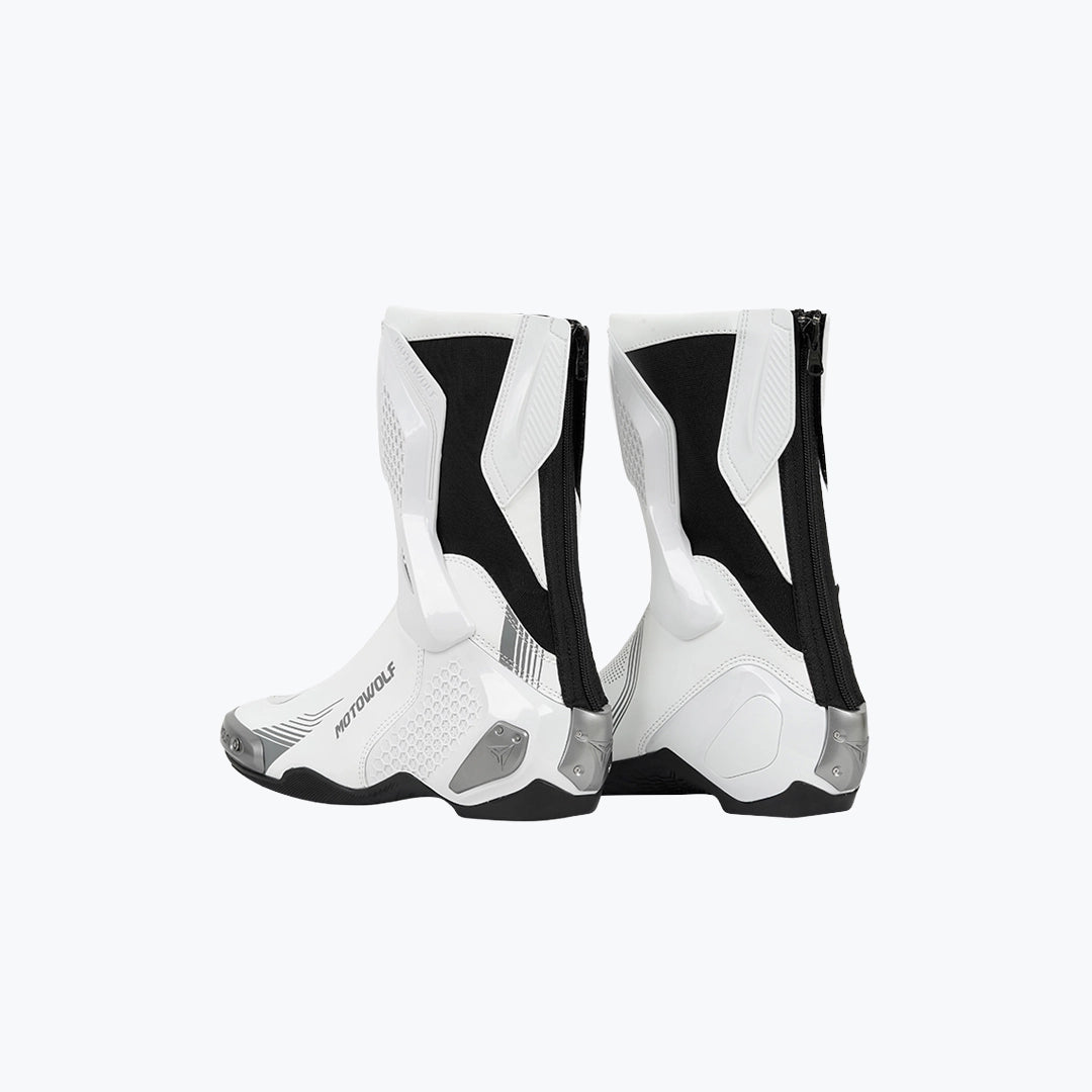 MOTOWOLF B01 RACING MOTORCYCLE RIDING BOOT WHITE 43