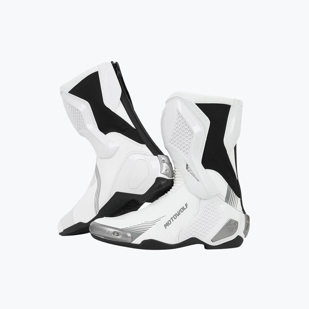 MOTOWOLF B01 RACING MOTORCYCLE RIDING BOOT WHITE 43