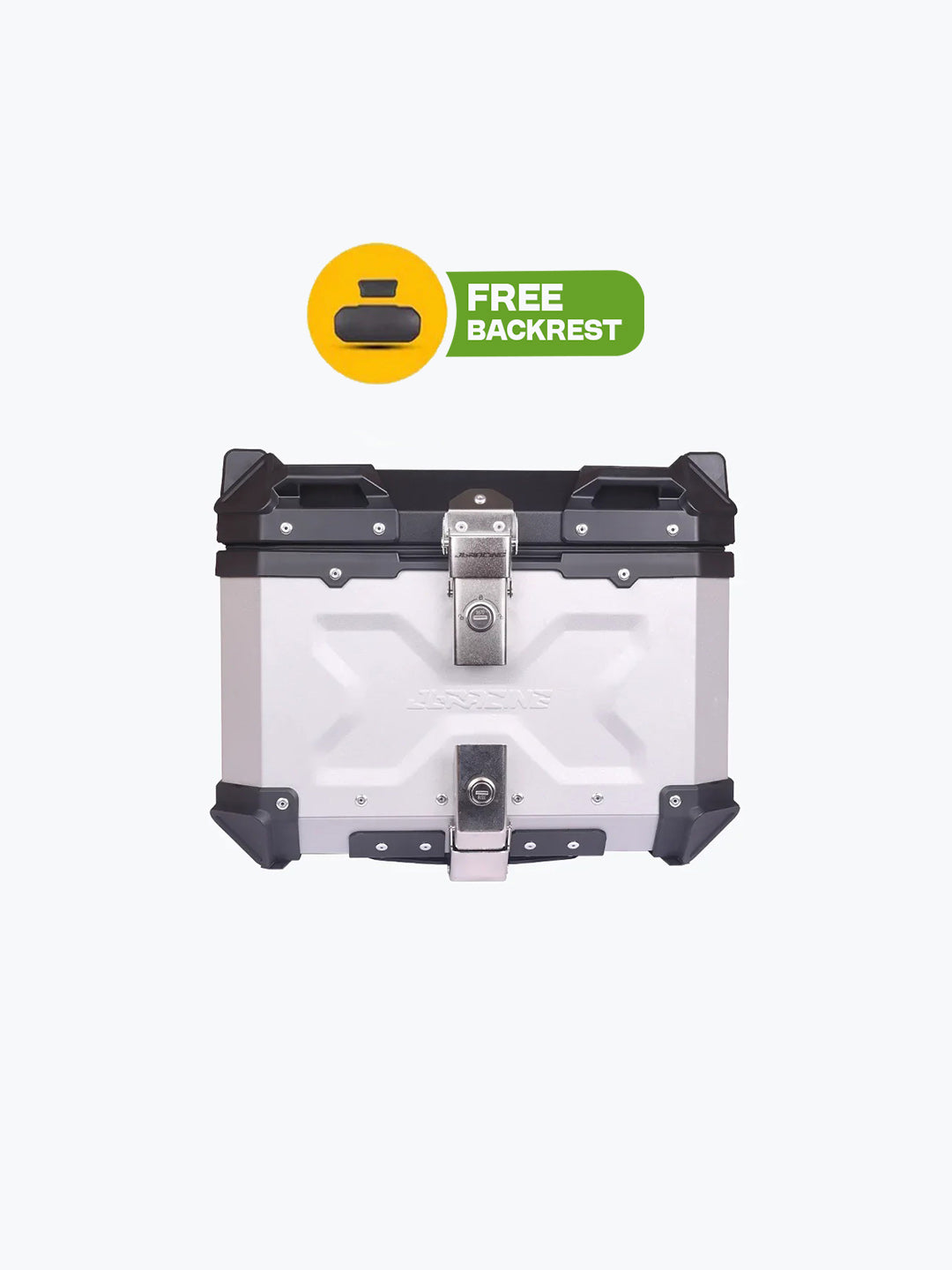 Jb Racing Top Case 45L Silver Premium With Back Rest Pad