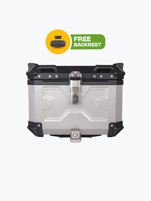 Top Case 45L Aluminium Silver With Backrest Pad