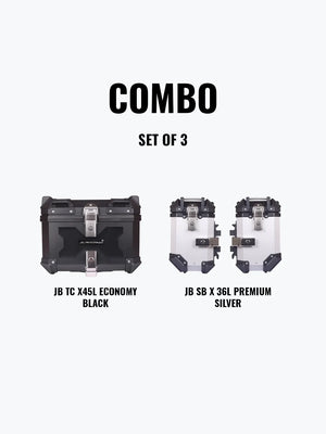 SET OF 3 Combo OF Jb Racing TC X45L Economy Black With Backrest Pad + Jb Racing SB X36L Premium Silver