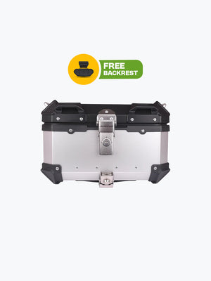 JB Racing Top Case 35L Premium Silver With Backrest Pad