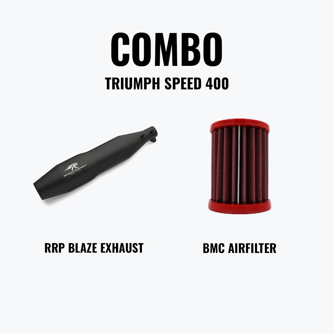 Red Rooster Performance BLAZE FOR TRIUMPH SPEED 400, SPEED T4 & SCRAMBLER 400X BLACK + BMC AIRFILTER
