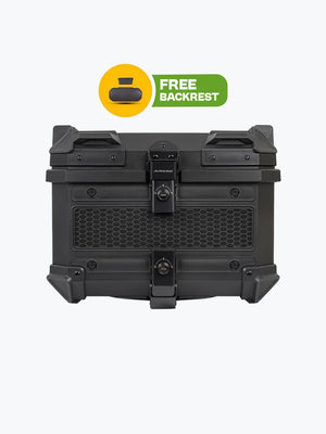 JB Racing Top Box MC 45L Black Economy With Backrest Pad