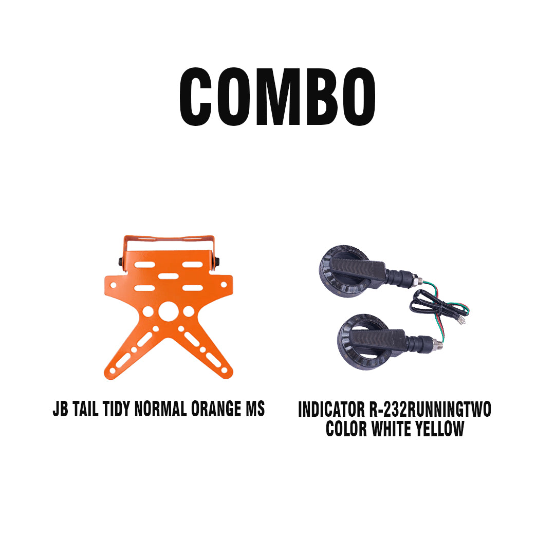 JB TAIL TIDY NORMAL ORANGE MS + INDICATOR R-232 RUNNING TWO COLOR WHITE YELLOW
