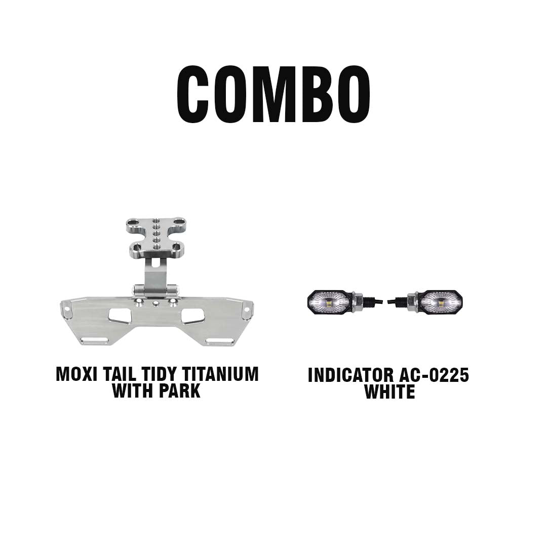 MOXI TAIL TIDY TITANIUM WITH PARK + INDICATOR AC-0225 WHITE