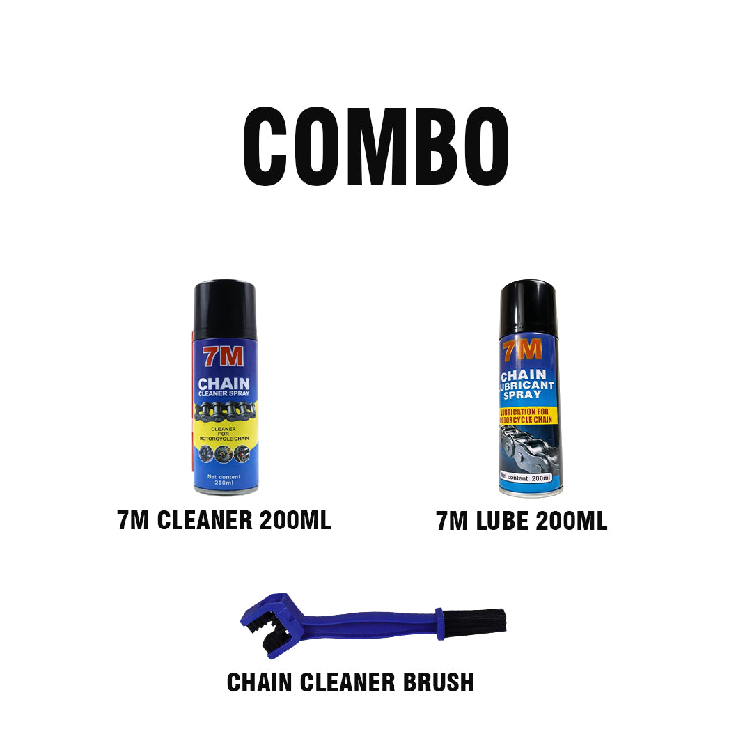 7M CLEANER & LUBE 200ML + CHAIN CLEANER BRUSH BLUE