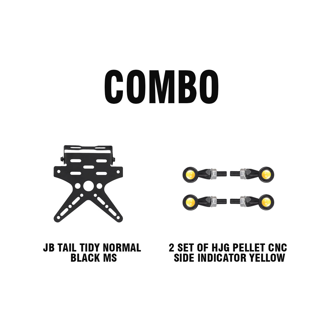 2 SET OF HJG PELLET CNC SIDE INDICATOR YELLOW+JB TAIL TIDY NORMAL BLACK MS